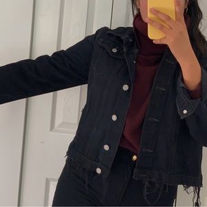 Distressed jean jacket